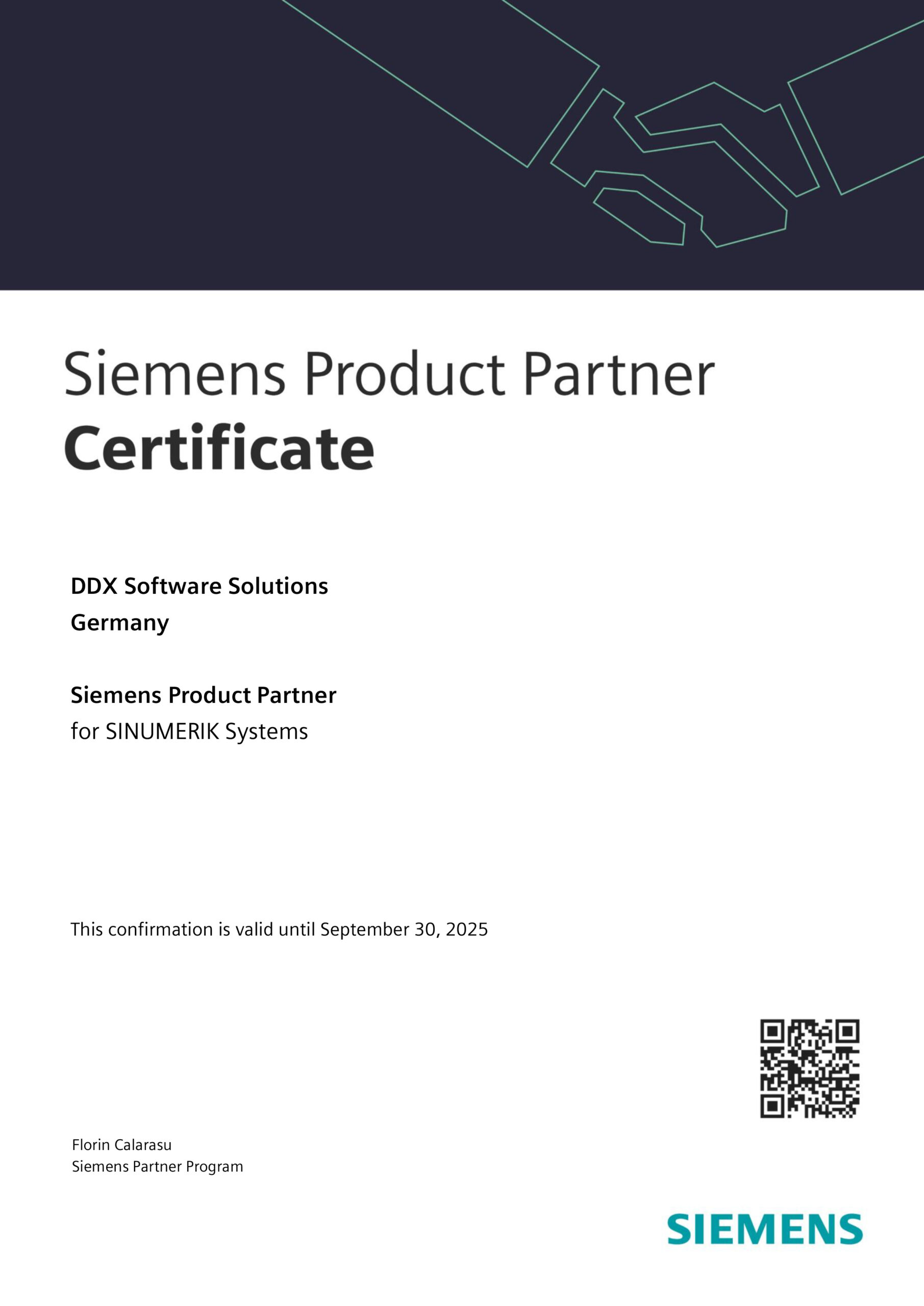 siemens-Produktpartnerzertifikat